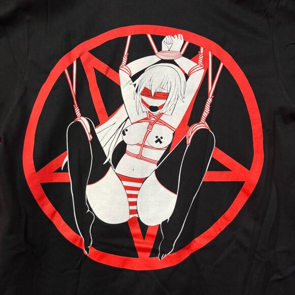 Four Eyes Bondage Hentai Shibari Pentagram Anime T-Shirt Small - Picture 3 of 4
